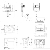 Aquarius Bathrooms Back To Wall Toilet Aquarius Urbano Rimless Back to Wall Toilet Pack with Cistern, Flush Plate, Soft Closing Seat and Hinge Covers