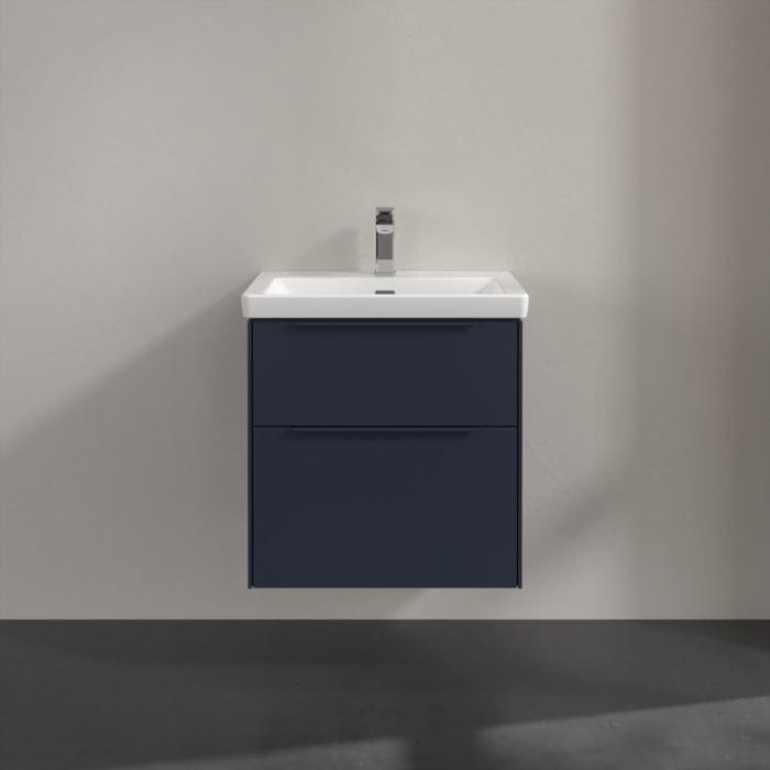 Villeroy & Boch Wall Mounted Vanity Unit Villeroy & Boch Subway 3.0 Wall Hung 600mm Two Drawer Vanity Unit with Basin