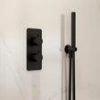 Imex Concealed Shower Valve Matt Black Imex Ravine 1 Outlet, 2 Handle Concealed Thermostatic Shower Valve