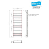 Eastbrook Designer Towel Rail Eastbrook Staverton Tube on Tube Straight Vertical Heated Towel Rail in Chrome