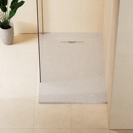 Crosswater Rectangle Shower Tray Matt White / 900 x 1400 Crosswater Vito Textured Rectangle Shower Tray with Waste