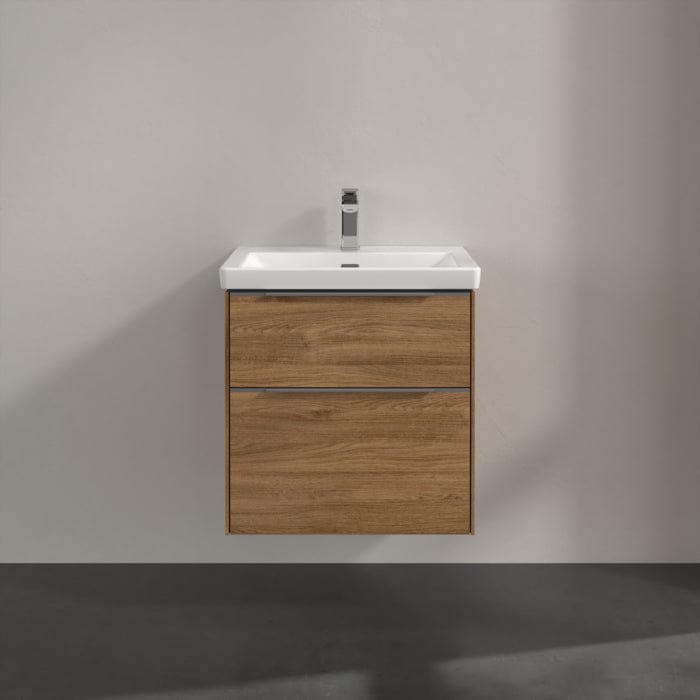Villeroy & Boch Wall Mounted Vanity Unit Villeroy & Boch Subway 3.0 Wall Hung 600mm Two Drawer Vanity Unit with Basin