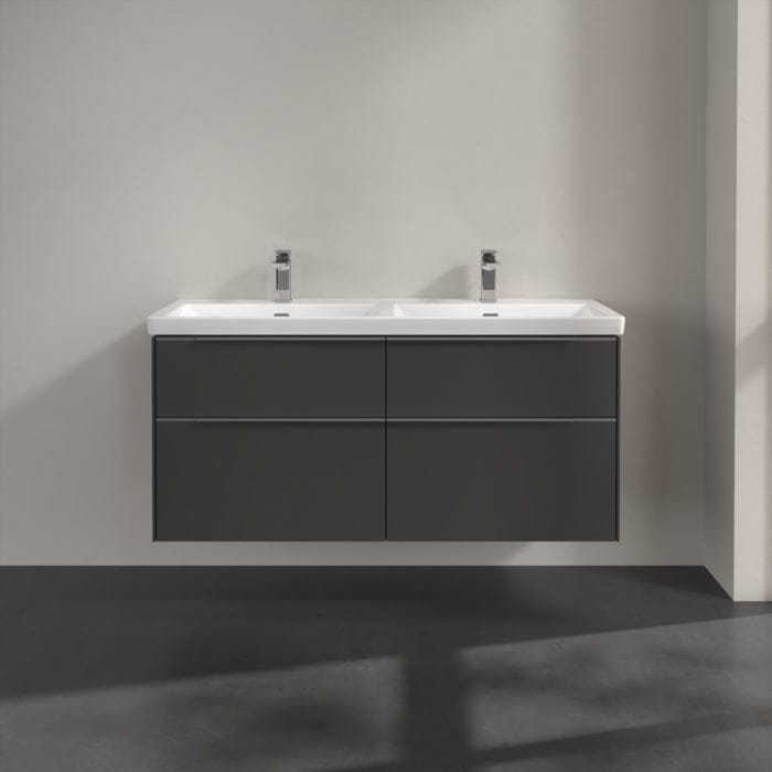 Villeroy & Boch Wall Mounted Vanity Unit Villeroy & Boch Subway 3.0 Wall Hung 1200mm Four Drawer Double Vanity Unit with Basin