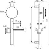 Ideal Standard Cosmetic and Shaving Mirror Ideal Standard ALU+ Small Beauty Bar with Mirror