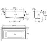 Roca Corner Bath Roca Ona Asymmetric Corner Stonex® Bath