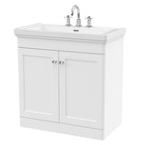 Aquarius Bathrooms Floor Standing Vanity Unit Aquarius Leighton 800mm Floor Standing Two Door Vanity Unit with Basin