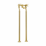 JTP Freestanding Bath Filler Brushed Brass JTP Grosvenor Cross Freestanding Bath Shower Filler