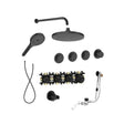 Roca Concealed Shower Set Matt Black Roca T-Multi Switch Thermostatic Concealed Shower Valve with Rainshower Head, Shower Handset and  Overflow Bath Filler