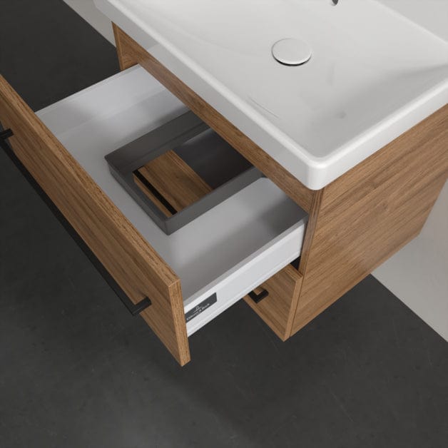 Villeroy & Boch Wall Mounted Vanity Unit Villeroy & Boch Avento Wall Hung Vanity Unit 580mm Two Drawers with Basin