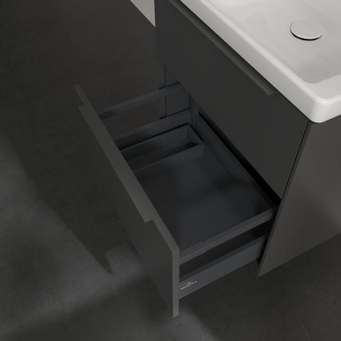 Villeroy & Boch Subway 3.0 Wall Hung 600mm Two Drawer Vanity Unit with Basin