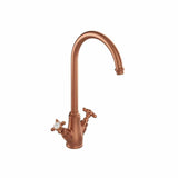 Vado Kitchen Tap Brushed Bronze/Crackled White Booth & Co. Axbridge Crosshead Mono Kitchen Mixer Tap