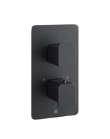 JTP Concealed Shower Valve Matt Black JTP HIX 1 Outlet, 2 Handle Thermostatic Concealed Shower Valve
