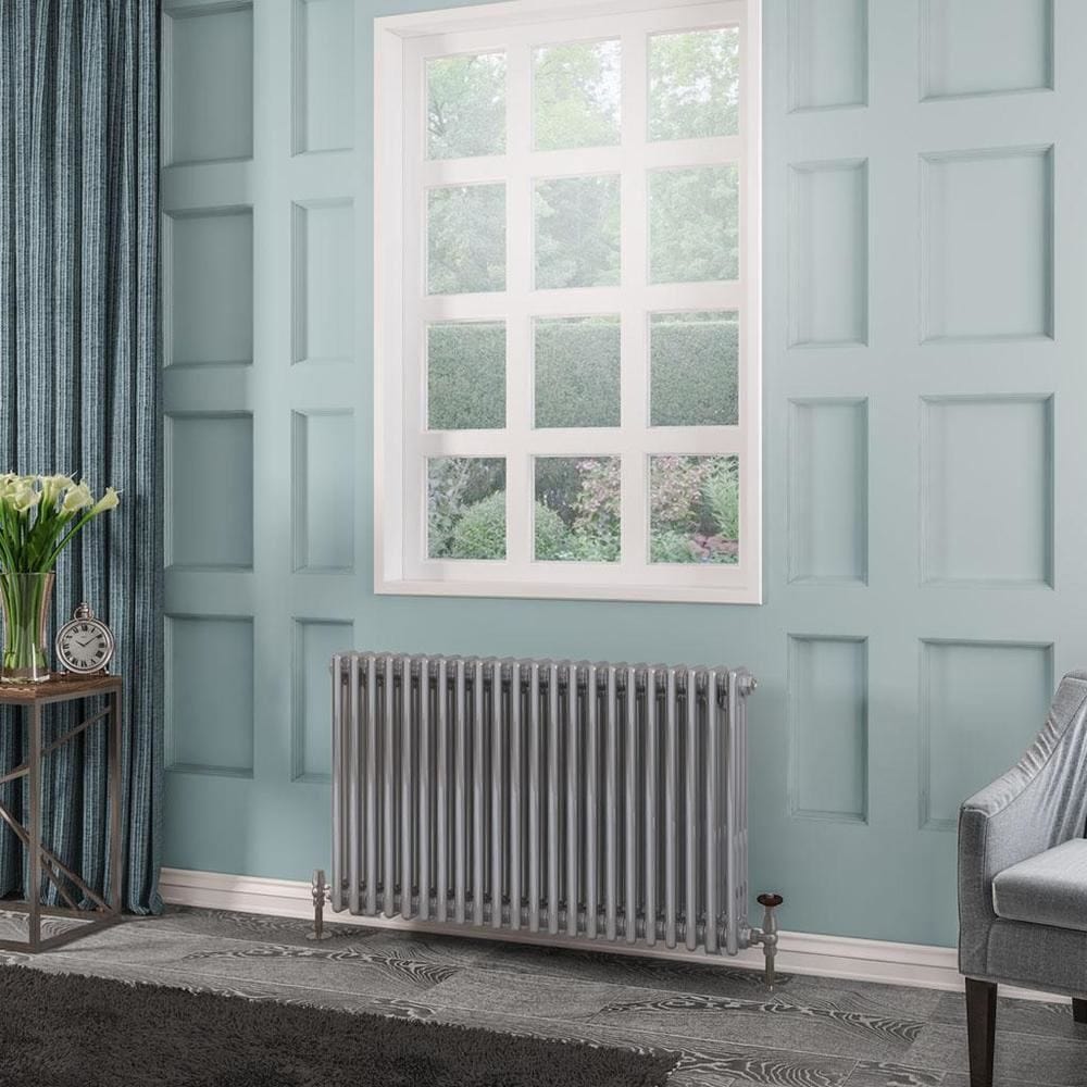Eastbrook Column Radiator 600 x 1010 / Central Heating Eastbrook Rivassa Traditional 3 Column Radiator in Chrome Effect