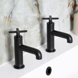 Heritage Pillar Basin Tap Matt Black Heritage Salcombe Basin Pillar Taps (Pair)