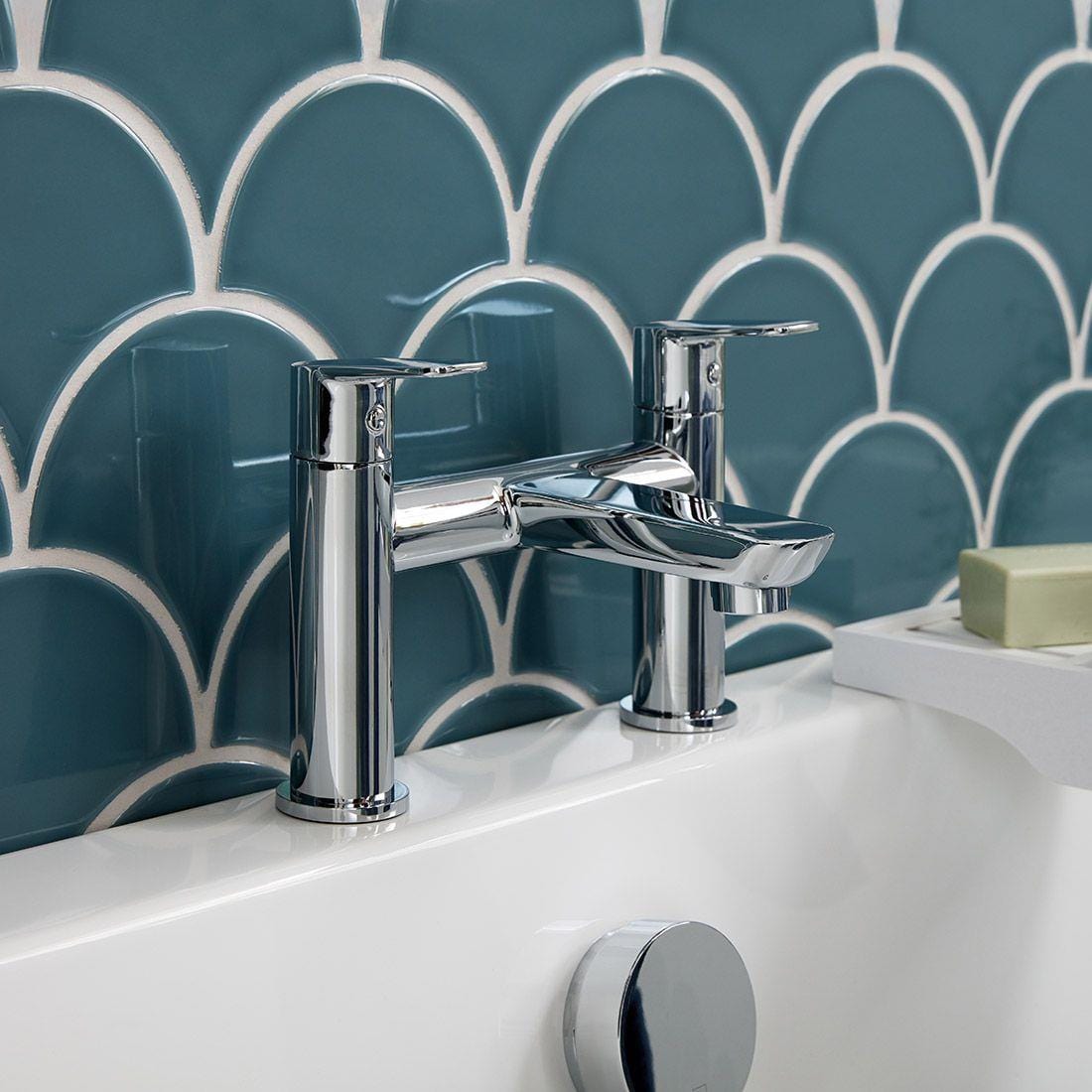 VADO Bath Mixer Vado Photon 2-Hole Bath Filler Tap Deck Mounted excluding Waste - Chrome - PHO-137-C/P