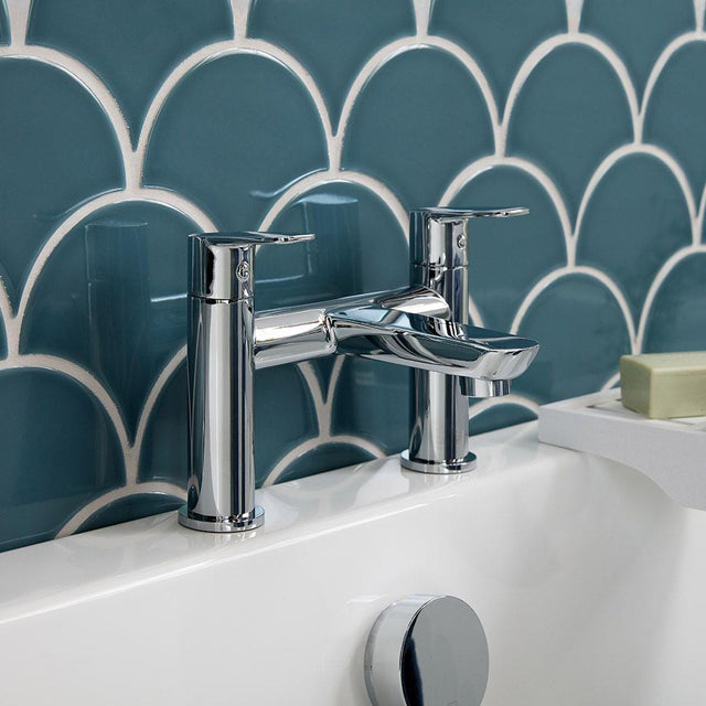 VADO Bath Mixer Vado Photon 2-Hole Bath Filler Tap Deck Mounted excluding Waste - Chrome - PHO-137-C/P