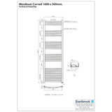 Eastbrook Wendover Curved Vertical Heated Towel Rail in Chrome
