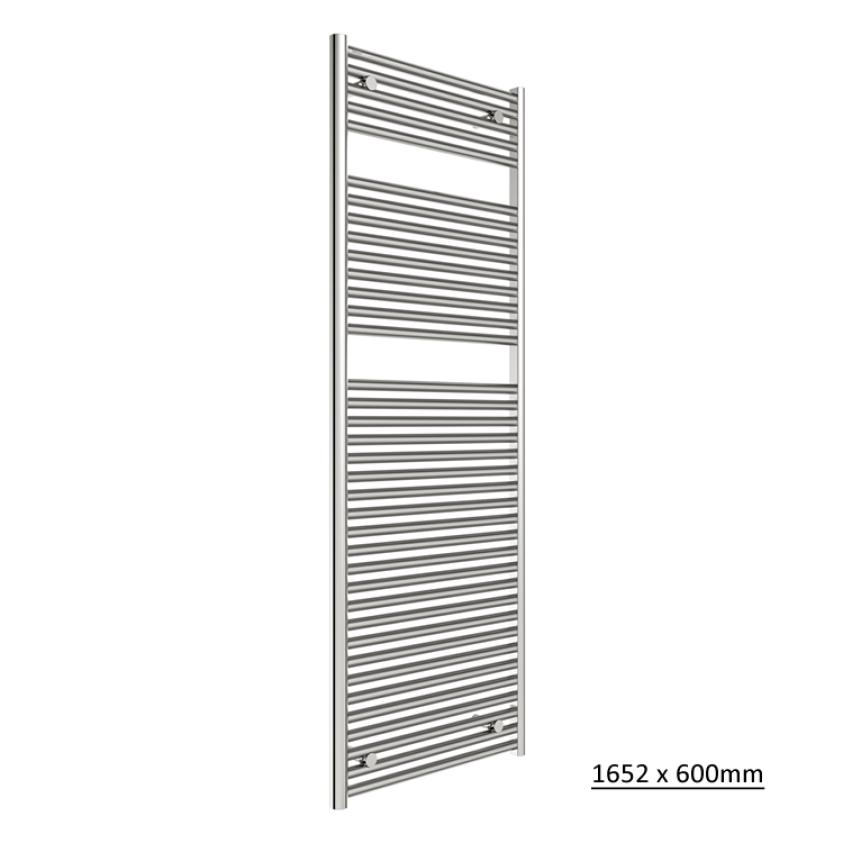 Tissino Ladder Rails 1652 x 600 / Central Heating Tissino Hugo2 Designer Towel Radiator in Chrome
