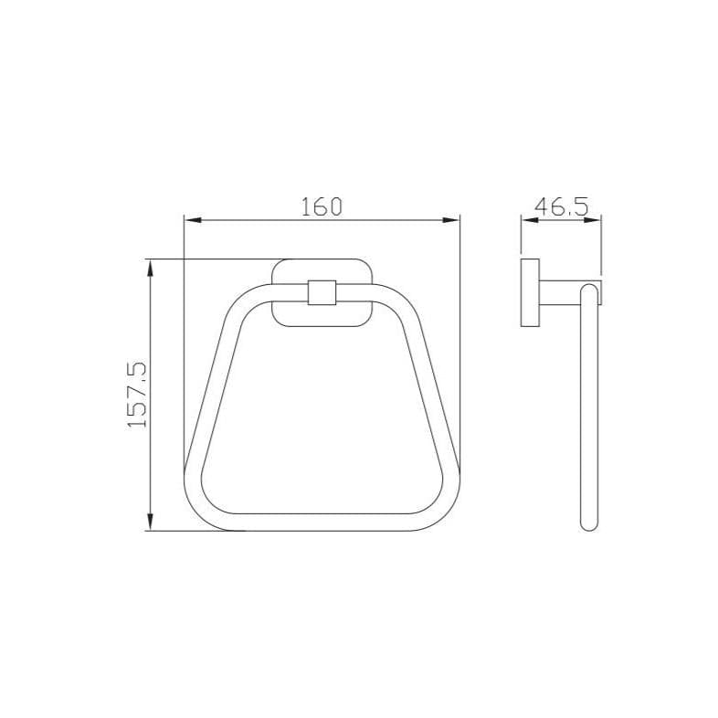 Aquarius Towel Rails and Rings Aquarius Auro Towel Ring in Brushed Brass