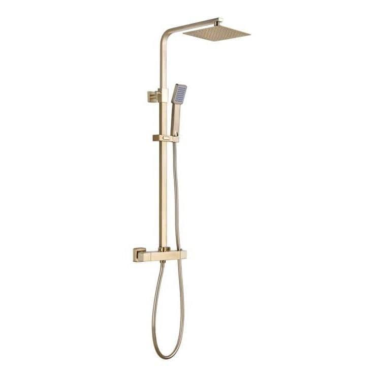 Aquarius Shower Set Brushed Brass Aquarius Zacha Square Adjustable Shower Valve & Kit