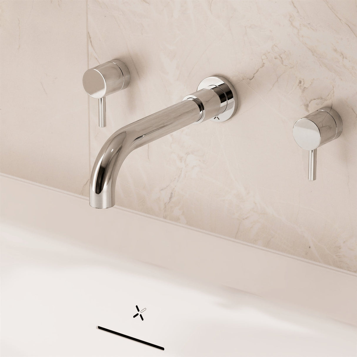 Crosswater Wall Mounted Bath Tap Crosswater Fusion 3 Hole Wall Mounted Bath Filler Tap in Chrome