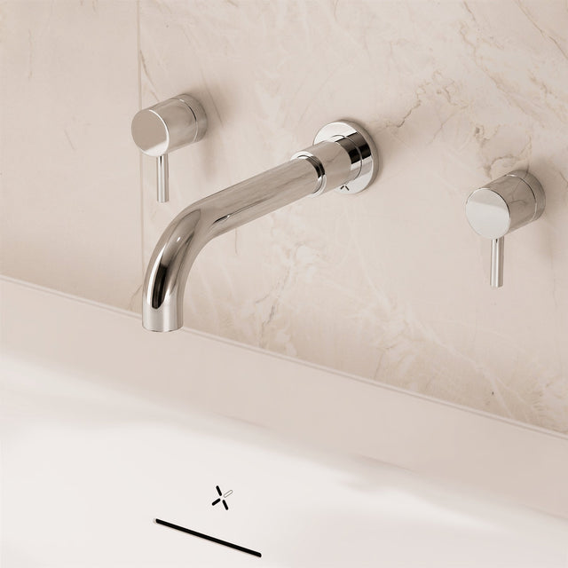 Crosswater Wall Mounted Bath Tap Crosswater Fusion 3 Hole Wall Mounted Bath Filler Tap in Chrome