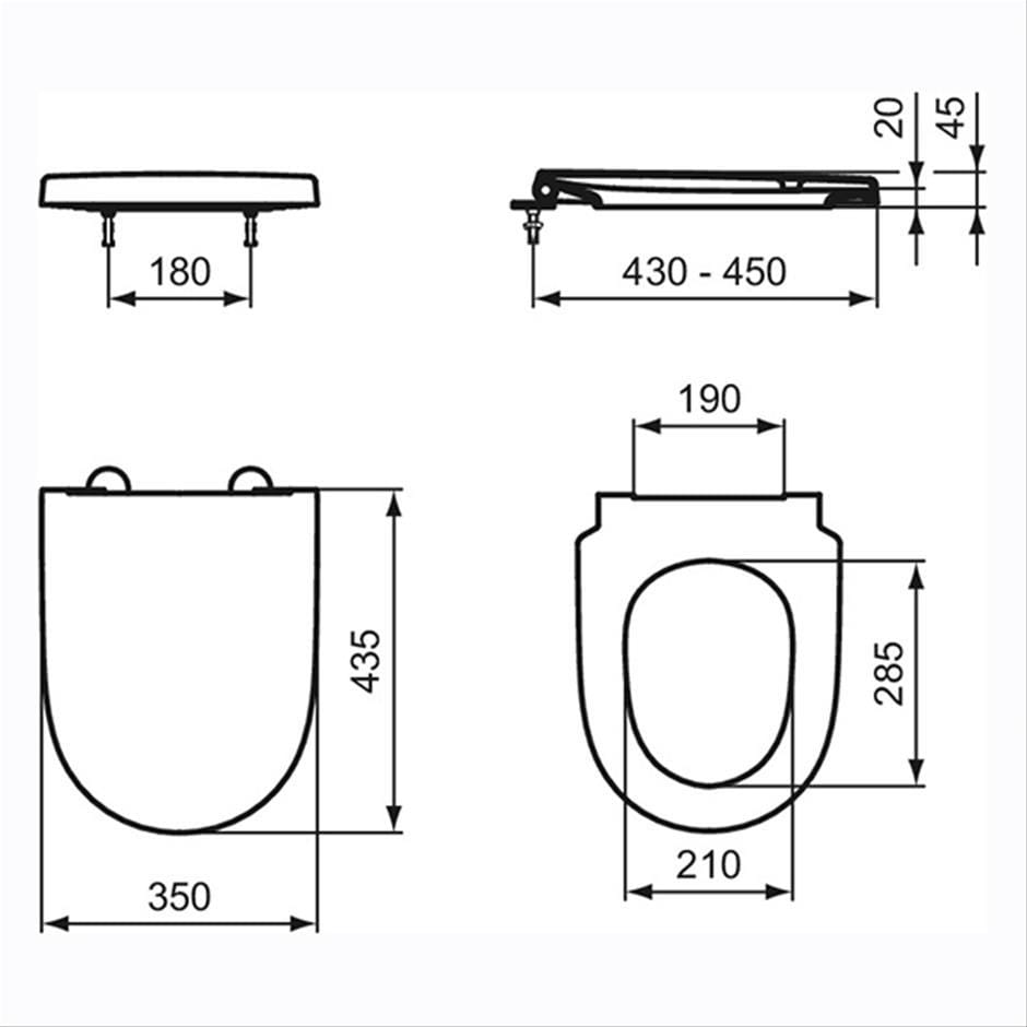 Ideal Standard Toilet Seat Ideal Standard i.life O Wrapover Quick Release Toilet Seat