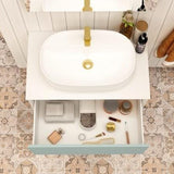 Imex Wall Mounted Vanity Unit Imex Essence Wall Mounted 800mm Single Drawer Vanity Unit with Worktop and  1 Tap Hole Basin