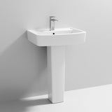 Aquarius Bathrooms Pedestal Basin Aquarius Squared 600mm One Tap Hole Basin with Pedestal