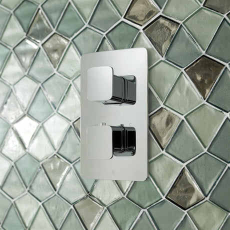 JTP Concealed Shower Valve Chrome JTP HIX 2 Outlet, 2 Handle Thermostatic Concealed Shower Valve