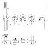 UK Bathroom Store Concealed Shower Set Crosswater Module Plus Push Shower Set 7 - 2 Outlet Tranquil Recessed Shower Head and Pencil Handset