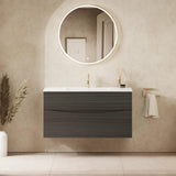 Crosswater Wall Mounted Vanity Unit 1000mm / Steelwood Crosswater Glide II Wall Mounted Two Drawer Vanity Unit with Basin