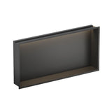 Croswwater Shower Niche Matt Black Crosswater Square Shower Niche with LED - 610 x 305 x 80mm for Stud Walls