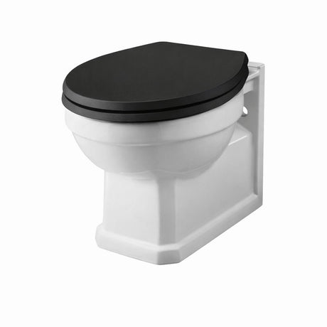 Aquarius Bathrooms Wall Hung Toilet Black Wooden Aquarius Harewood Traditional Wall Hung Toilet with Soft Close Seat
