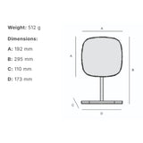 Smedbo Beslagsboden Glow Freestanding Square Magnifing Mirror with Tray