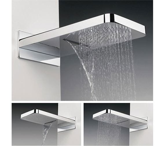 Crosswater Fixed Shower Head Crosswater Revive Overhead Shower Head with Waterfall Feature in Chrome