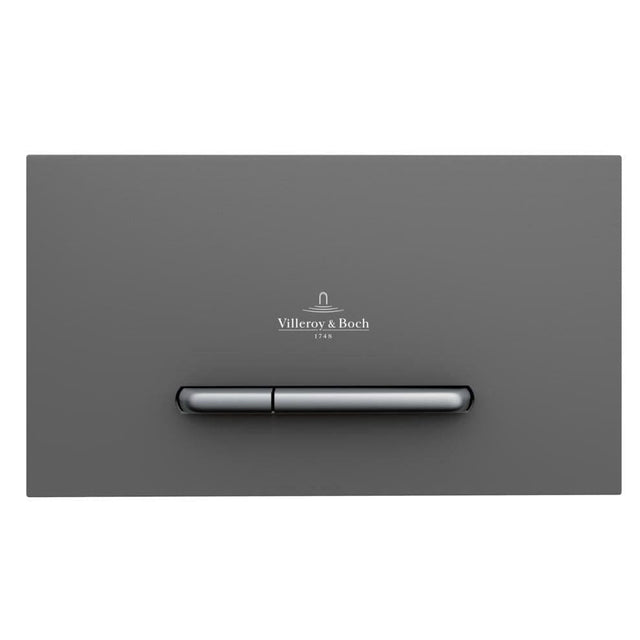 Villeroy and Boch Flush Plate Matt Anthracite with Chrome Buttons Villeroy & Boch ViConnect 300S Toilet Flush Plate