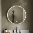 Aquarius Bathrooms Illuminated Mirror 600mm / Black Aquarius Lumine Inset Framed LED Touch Sensor Round Mirror