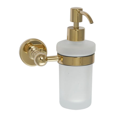 JTP Soap Dispenser Polished Gold JTP Grosvenor Frosted Glass Soap Dispenser