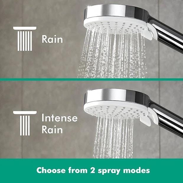 Hansgrohe Exposed Shower Set Hansgrohe Crometta S Exposed Thermostatic Shower Set with Fixed Shower Head and Handset in Chrome