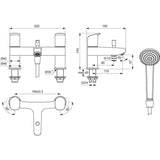 Ideal Standard Bath Shower Mixer Ideal Standard Ceraflex Two Hole Dual Control Bath Shower Mixer Tap in Chrome