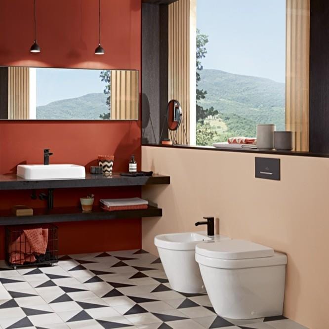 Villeroy & Boch Back To Wall Toilet Villeroy & Boch Architectura Back to Wall Rimless Toilet with Soft Close Seat and DirectFlush