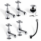 Aquarius Bathrooms Pillar Bath Tap Aquarius Clarence Traditional Brassware Pack with Bath and Basin pillar Taps and Wastes