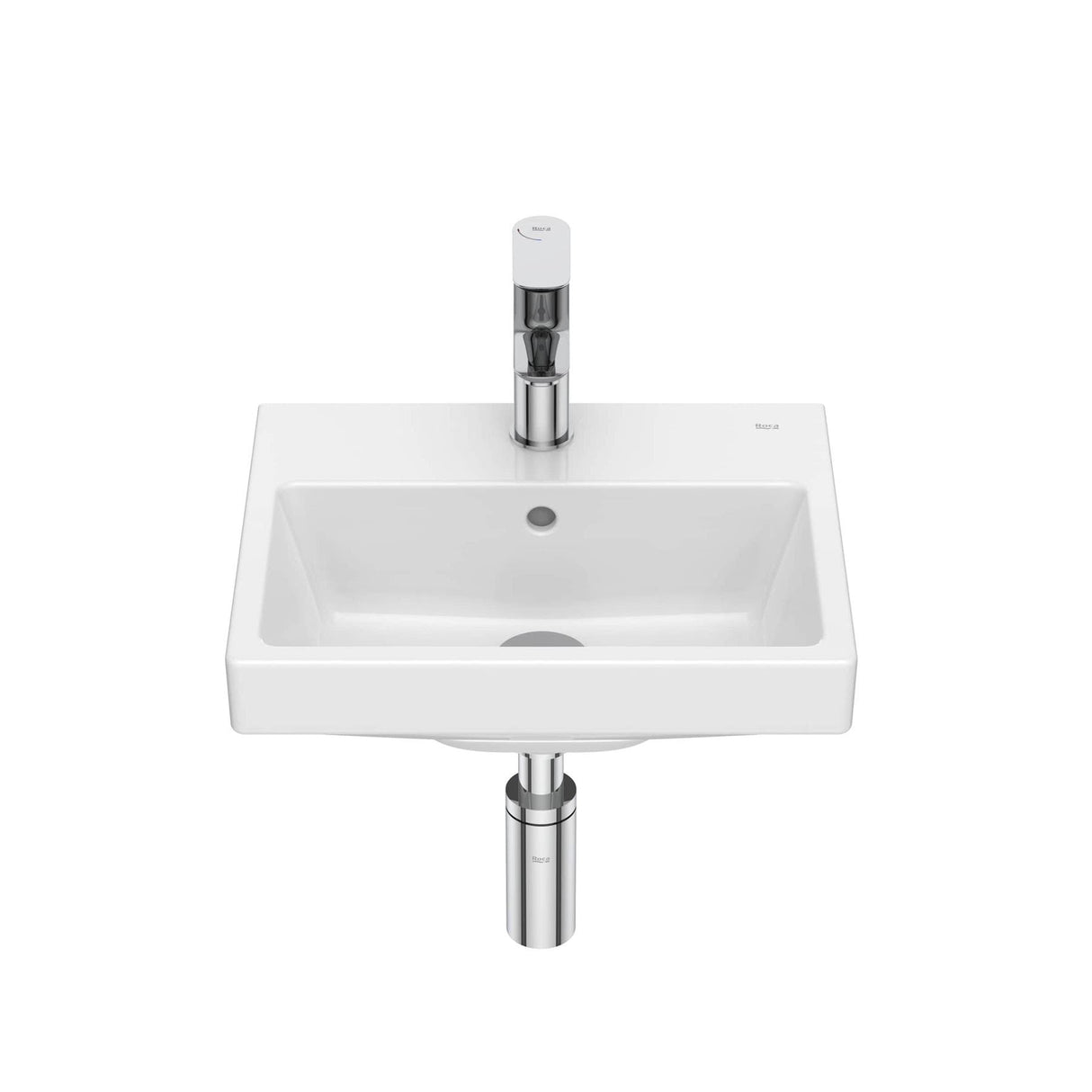 Roca The Gap 1 Tap Hole Compact 400mm Cloakroom Basin in White