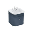 Burlington Wall Mounted Vanity Unit Blue / Ceramic Basin - 3 Tap Hole / Chrome Burlington Chalfont 550mm Wall Mounted Single Drawer Vanity Unit with Basin