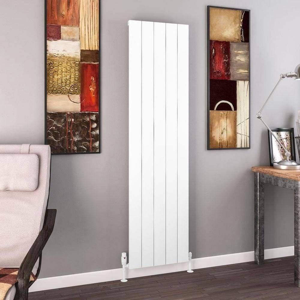 Eastbrook Panel Radiator 1800 x 470 / Dual Fuel Eastbrook Charlton Vertical Aluminium Designer Radiator in Matt White