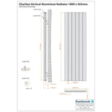 Eastbrook Panel Radiator Eastbrook Charlton Vertical Aluminium Designer Radiator in Matt Black