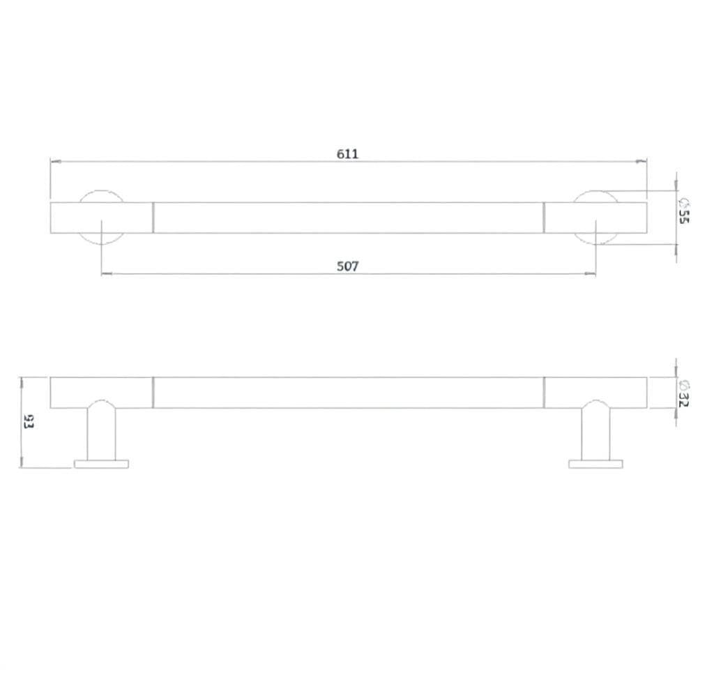 Crosswater Grab Rail/Bar Crosswater Straight Grab Bar
