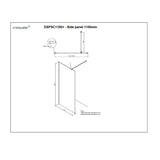 Crosswater Wetroom Panel Crosswater Design Side 8 Shower Walk In/Side Panel 1100mm in Silver