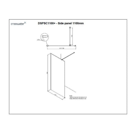 Crosswater Design Side 8 Shower Walk In/Side Panel 1100mm in Silver